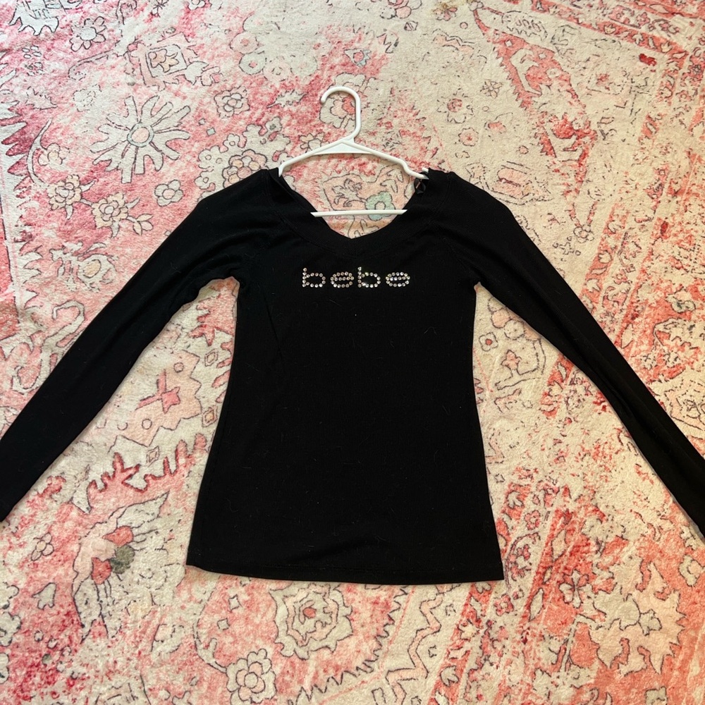 Bebe rhinestone long sleeve top